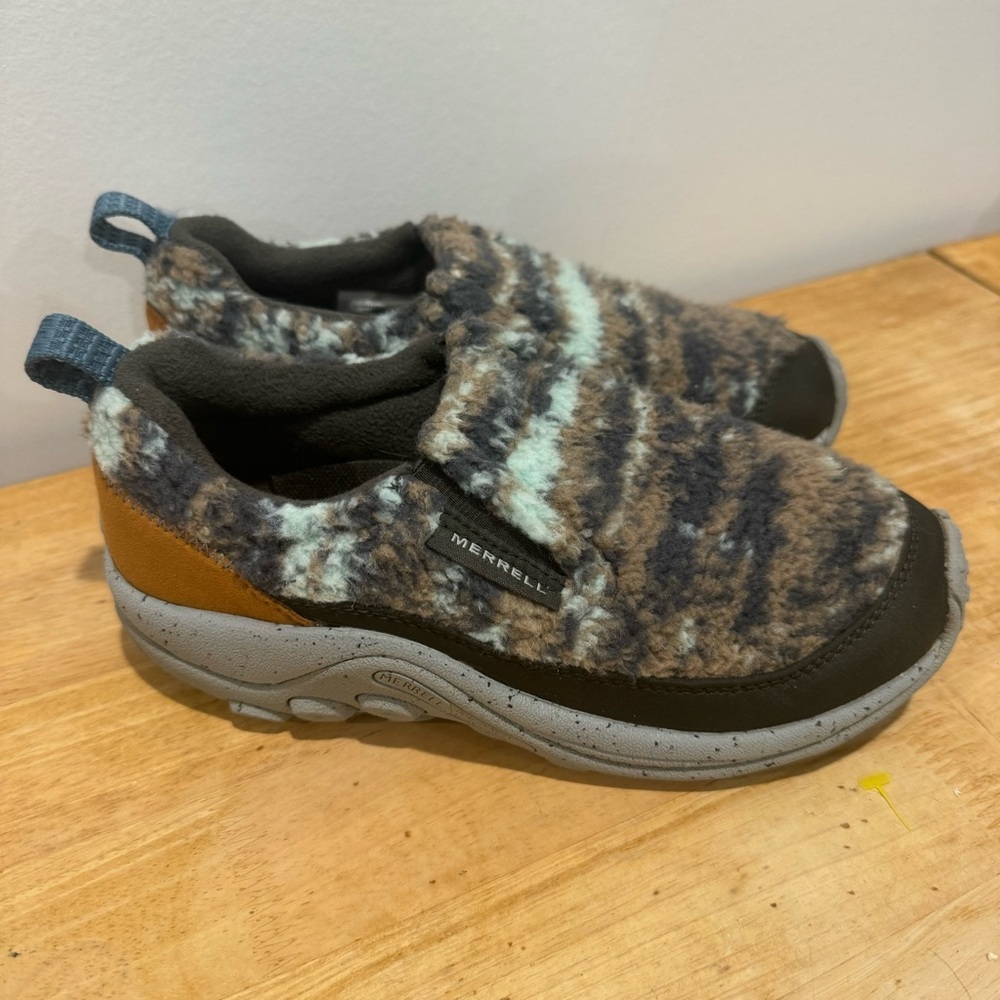 Merrell Shoes Slip Ons Jungle Moc Snug Beluga Multicolored Sherpa Top Sz 6‎